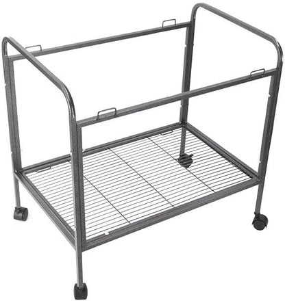 53'' Wrought Iron Birdcage with Detachable Rolling Stand & Feeder, Large Bird Cage with Secure Lock & Slide-Out Tray, Indoor Outdoor Bird Cage on Wheels,Parrot Cages for Parakeets, Pigeons, Black