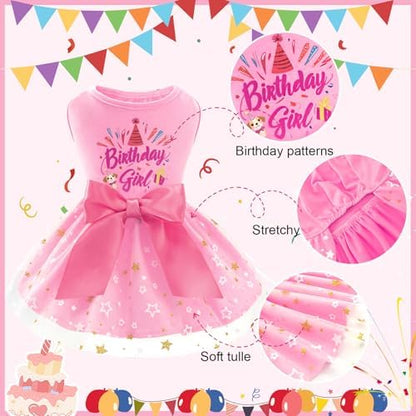 XPUDAC Dog Birthday Dress Puppy Clothes for Small Dogs Girl Birthday Party Tulle Pet Outfit, Cat Appeal-XX-Small - Image 3
