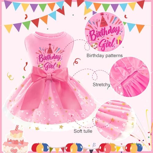 XPUDAC Dog Birthday Dress Puppy Clothes for Small Dogs Girl Birthday Party Tulle Pet Outfit, Cat Appeal-X-Small - Image 3