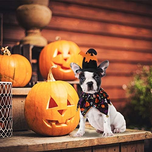 EXPAWLORER Dog Halloween Costumes,Dog Collar and Wizard's Bat Hat Set - Image 7