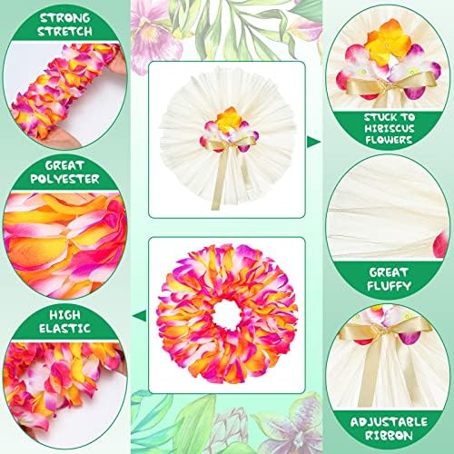Chunful 6 Pcs Dog Hawaiian Costume, Tutu Skirt Sunglasses Hat for Puppy - Image 3