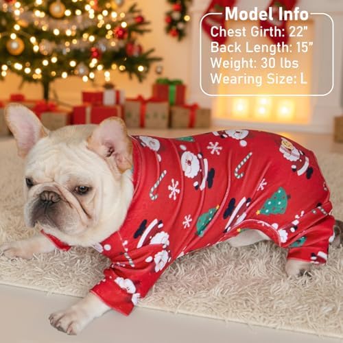 KYEESE Dog Christmas Pajamas for Small Dogs Red Santa Velvet Onesie - Image 5