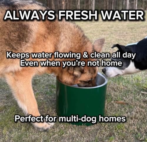 Smart Dog Water Bowl for Outside - Connects to Garden Hose - WiFi App Controlled Timer for Automatic Water Flow - Stainless Steel Outdoor Pet Water Bowl - Large Capacity (Brown)