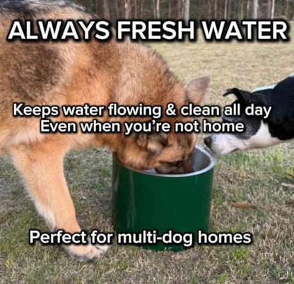Smart Dog Water Bowl for Outside - Connects to Garden Hose - WiFi App Controlled Timer for Automatic Water Flow - Stainless Steel Outdoor Pet Water Bowl - Large Capacity (Black)