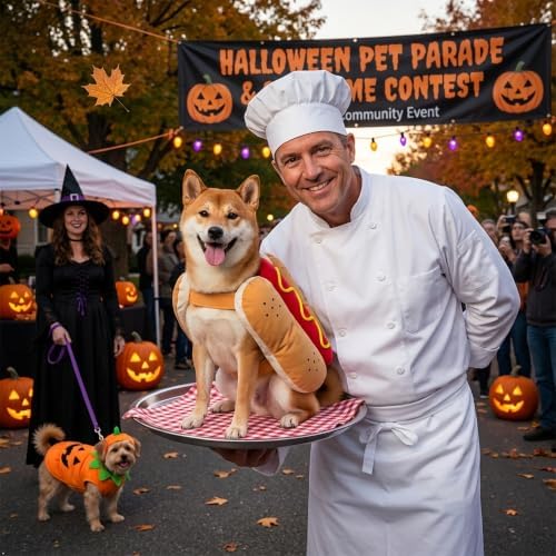 Hot Dog Costume for Dogs, Funny Hot Dog Dog Costume with Adjustable Fit, Cute Pet Halloween Costume for Small Dogs,Cats, Dog Costume for Halloween Party Cosplay - Image 5