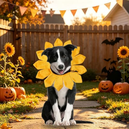 Dog Halloween Costumes, Sunflower Dog Costume Adjustable Sunflower Collar for Small Medium Large X-Large Dogs Pets (Small) - Image 6