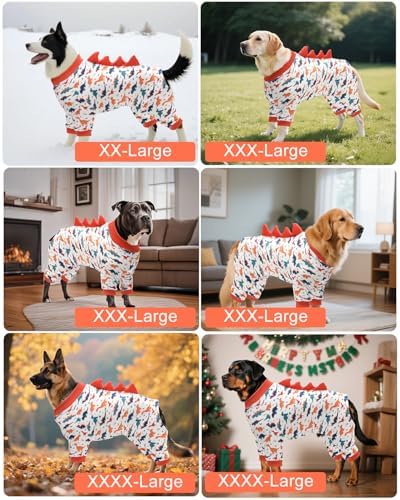 CuteBone Dinosaur Costume Dog Pajamas, Stretchy Spandex Crystal Velvet Sleepwear Coat for Small Dogs, Soft & Warm Pet Outfit Clothes for Cold Weather, Cozy Pullover Design COSP02-3XL - Image 5