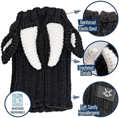 Zoo Snoods Bull Costume - Warm Knit Cow Dog Snood Wrap for Pets, Neck Ear Cover Protection for Halloween Winter (Medium) - Image 4