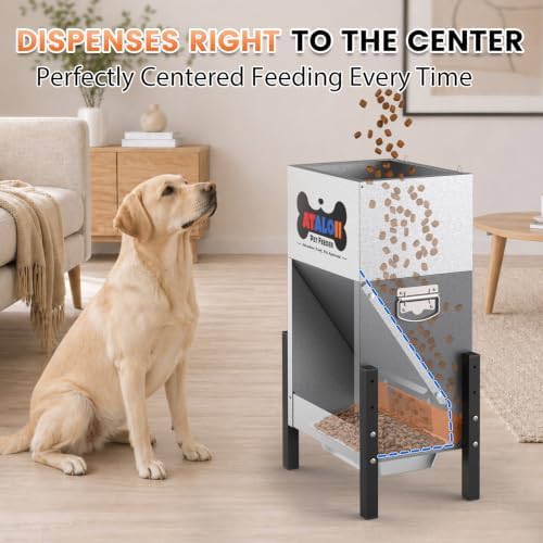 25 lb Automatic Dog Feeder for Large Breeds, 3 Adjustable Heights