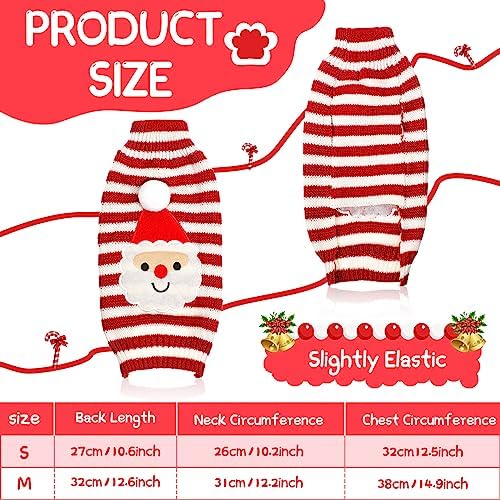 Sanwuta 3 Pcs Halloween Thanksgiving Christmas Dog Kint Sweaters Sets, S - Image 6