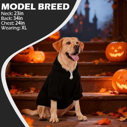 EXPAWLORER Dog Hoodies for Small Medium Large Dogs,Halloween Theme Black XL - Image 7