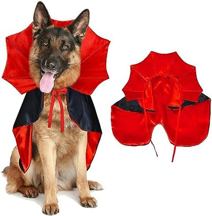 GOYOSWA Dog Halloween Costumes, Dog Vampire Devil Cloak Cape Costume Halloween Costumes for Small Medium Large Dogs Pets (Large) by GOYOSWA