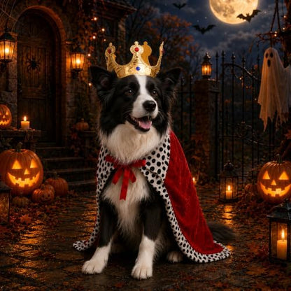Dog Halloween Costumes for Medium Dogs,Funny Dog Costume King Crown Cape(M) - Image 4