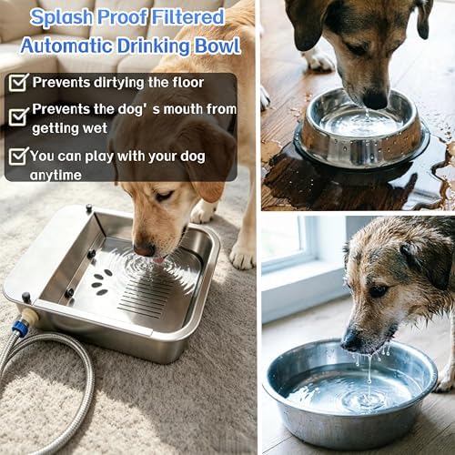 Automatic Water Dispenser for Dogs Slow-Drink,Splash-Proof Design