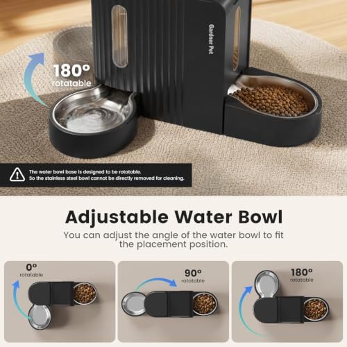 Dog Water & Food Dispenser Set, Gravity Automatic Pet Feeder, 4L x 2