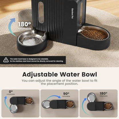 Dog Water & Food Dispenser Set, Gravity Automatic Pet Feeder, 4L x 2