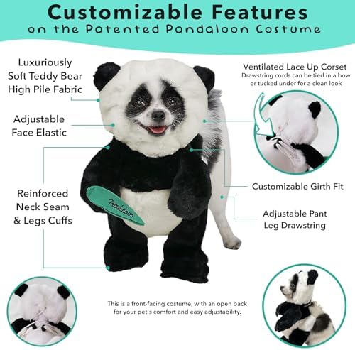 Pandaloon Dog Halloween Costume - As Seen on Shark Tank - Patented - Funny Costume with Arms for Small and Medium Dogs and Cats (Panda, Size 2(15-16 in Height at TOP of Head,Girth<16 in)) - Image 5