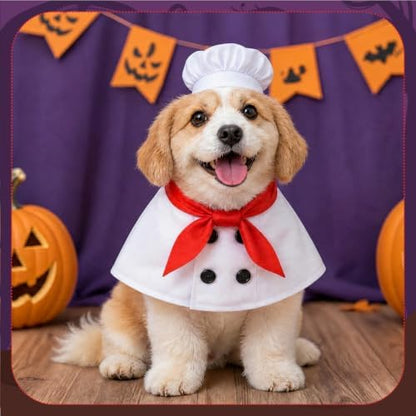 Halloween Dog Costumes, Dog Chef Costume, Pet Chef Outfit, S - Image 6