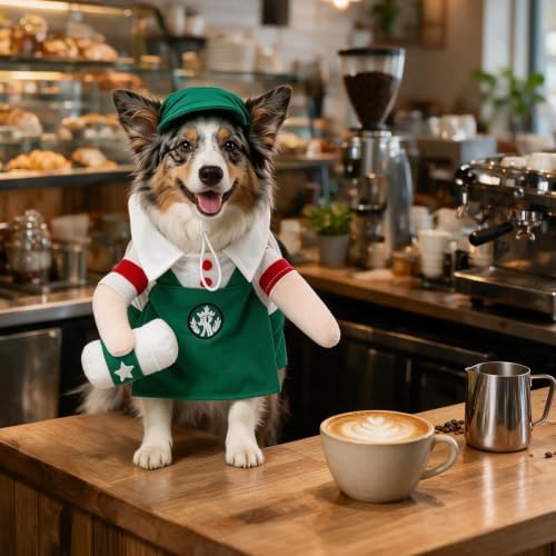 DELIFUR Cat Coffee Shop Costume for Halloween (Cafe Worker, X-Small) - Image 4