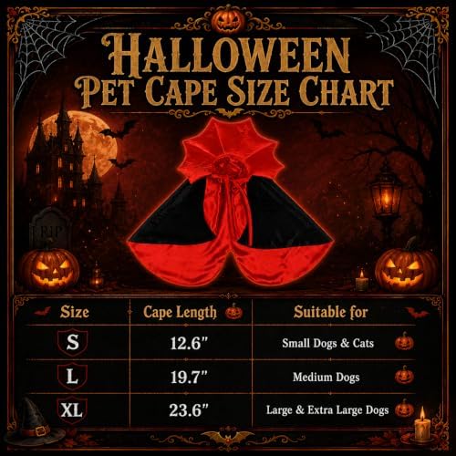 Golden Retriever Halloween Costume, Extra Large Dog Vampire Cape Cloak for Great Dane German Shepherd, Big Dog Halloween Costumes XL(Vampire,XL) - Image 5