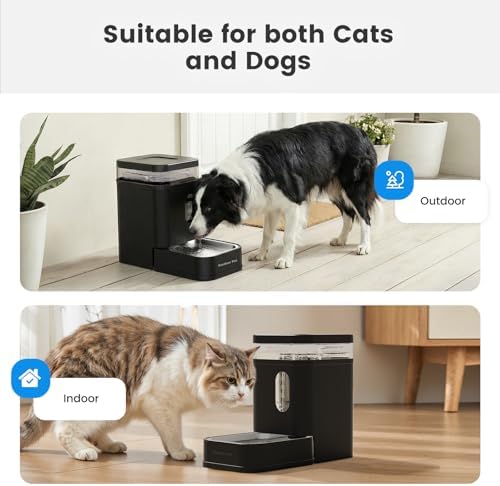 1.7 Gallon Automatic Dog Water Dispenser with Stainless Steel Bowl