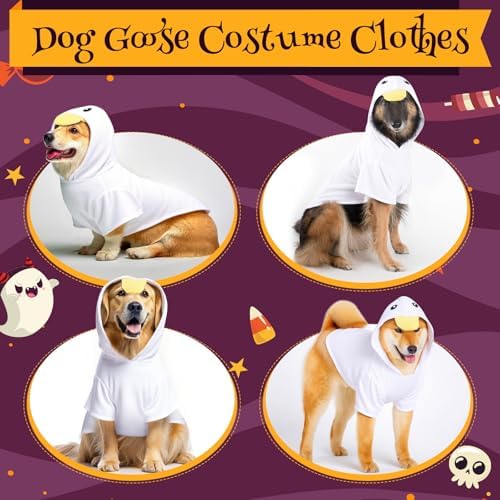 Huhumy Dog Goose Costume Hoodie Halloween Outfit for Medium Dogs, X-Large - Image 6