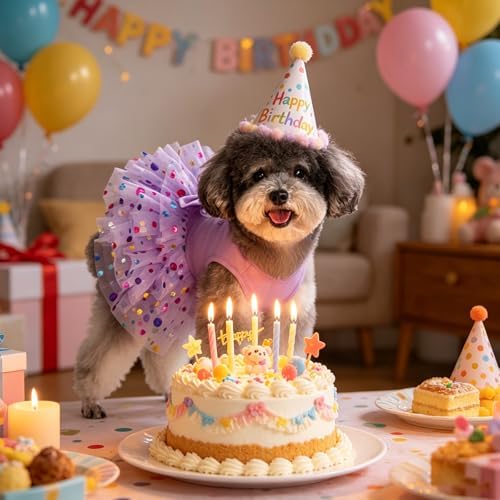 KOOLTAIL Dog Dresses for Small Medium Dogs Girls Birthday Holiday Soft Puppy Dresses Dogs Clothes Female,Cute Easter Summer Spring Outfits, Pet Costume Apparel Purple XS - Image 2