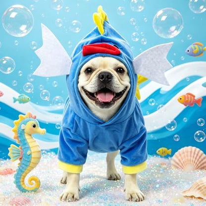 NACOCO Halloween Dog Funny Costume Pet 2026 NEW Sea Horse Hoodies Small to Large Dog Brithday Cosplay Outfits(Sea Horse,XL) - Image 2