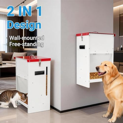 Automatic Dog Feeder - 50LBS Capacity Auto Gravity Dispenser