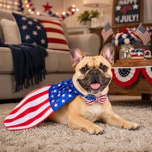 Halloween American Flag Cape Halloween Dog Costume for Medium Pets - Image 3