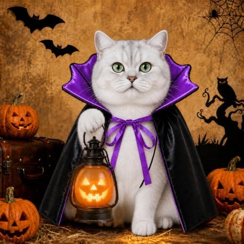 Dog Halloween Costumes for Small Medium Dogs Cats Upgraded, Funny Small Dog Devil Costumes for Trick-or-Treating, Cosplay, Parties, Photo Shoots Adjustable 10-20 Inches(Purple) - Image 5