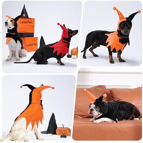 Lelepet Dog Halloween Costume with Hat & Cloak Funny Halloween Pet Outfit - Image 6