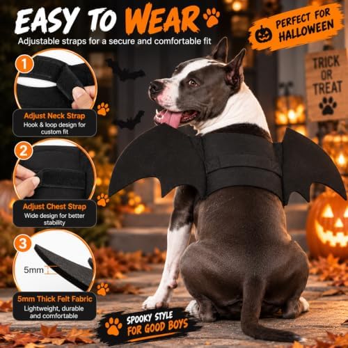 Rypet Dog Bat Wings Costume L, Dog Bat Costume for Halloween Cosplay Party - Image 6