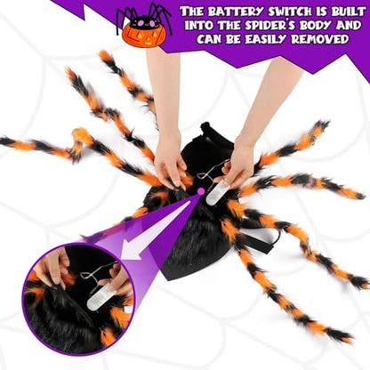 OurWarm Dog Halloween Costumes Adjustable LED Spider Costume for Large Dogs - Image 6