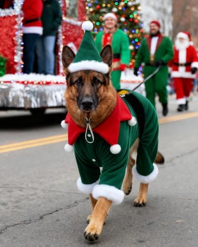 CuteBone Christmas Dog Costumes for Small, Medium, Large Dogs – Elf Pet Cosplay Outfits | Cute Puppy Costume for Holiday Party, Dress-Up, Photo Shoots GBZ07-4XL - Image 4