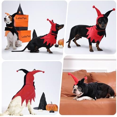Lelepet Dog Halloween Costume with Hat & Cloak Funny Halloween Pet Outfit - Image 6