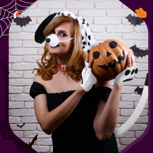 Maiteenly 5 Pcs Dalmatian Dog Costume Set for Women Halloween Party - Image 5