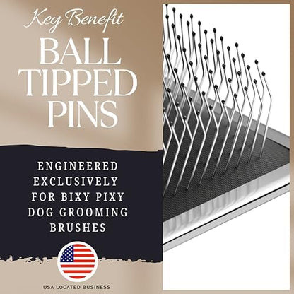 Tiny Slicker Brush for Dogs - Protected Pins for Extra Comfort - 1 inch Pins for Easy Detangling for Long Hair Dog, Cats, Doodle, Goldendoodle - Image 2