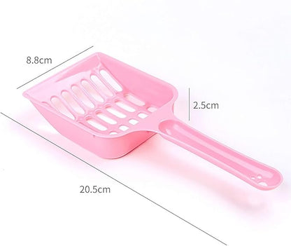 Pink Cat Litter Scoop,Tray with Handle Compact Solid Color Cat Litter Sifter Coffee One Size