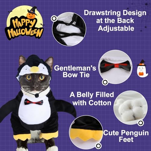 DELIFUR Dog Halloween Penguin Costume - Adorable Pet Clothes Animal Cosplay Halloween Costume for Small Dogs Holiday Funny Outfits (Penguin, Small) - Image 3