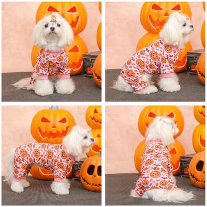 CuteBone Small Dogs Outfit Soft Puppy Onesies Pjs Halloween Dog Pajamas Pet Coat Cat Apparel Comfy Doggie Jumpsuit Bodysuit for All Seasons P351M - Image 2