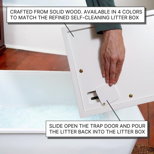 Refined Self Cleaning Litter Box Cabinet-Litter Catch Espresso