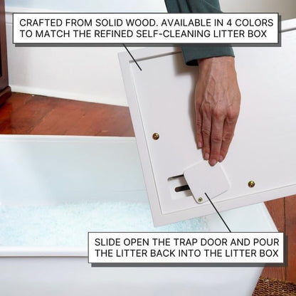 Refined Self Cleaning Litter Box Cabinet-Litter Catch Espresso