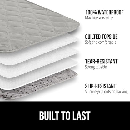 GORILLA GRIP Waterproof Bed Cover for Dogs, 82x68, Gripped Slip Resistant Backing, Leak Proof Washable Dog Blanket Covers Sofa, Couch, Sectional, Crate, Car, RV Seats, Pet Puppy Essentials, Light Gray
