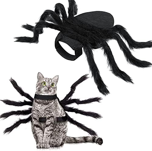 Halloween Spider Costume for Dog Cat, Halloween Pet Costume Halloween Decorations, Spider Decor Halloween Party Supply, Spider Cosplay Costumes with Adjustable Velcro for Small Medium Dogs and Cats by Yafeite