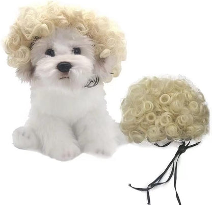 Spa Day Dog Costume Cosplay Wig, Curly Hair Pet Cat Wigs for Halloween Parties Dog Hats Wigs for Small Medium and Large Dogs Adjustable(Pet Head Circumference 6-27 inches) - Image 4