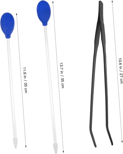 Happyyami Aquarium Cleaning Kit 4pcs Fish Tank Tools Pipette Dropper Feeder Tweezers Aquarium Accessories