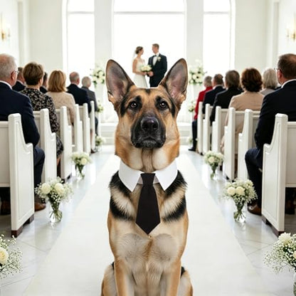 ADOGGYGO Dog Neck Tie Collar, Wedding Dog Tuxedo, Black, Large - Image 3