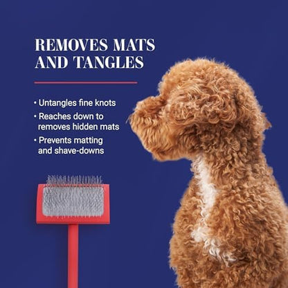 Chris Christensen Baby G Dog Slicker Brush for Dogs (Goldendoodles, Labradoodles, Poodles), Groom Like a Professional, Fluff Detangle Style, Saves Time Energy, Coral, Small - Image 6
