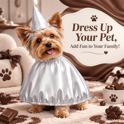 Hillban Dog Silver Chocolate Costume, Halloween Dog Hat Candy Costume - Image 4
